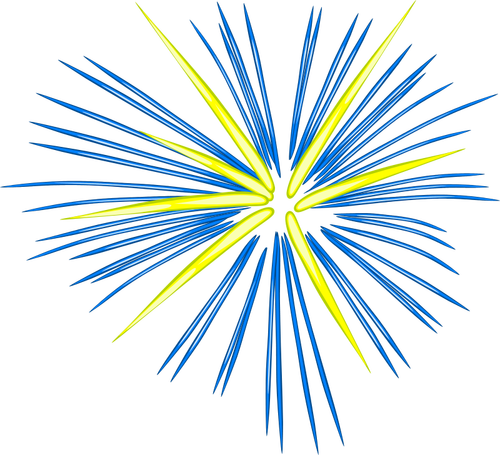 Blue fireworks vector drawing