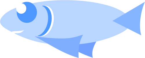 Blue cartoon fish vector clip art