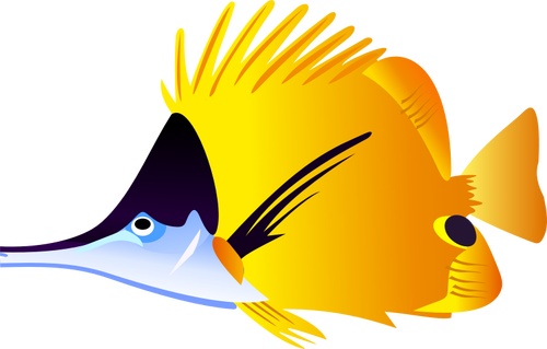 Schwarze und gelbe Fische-Vektor-illustration