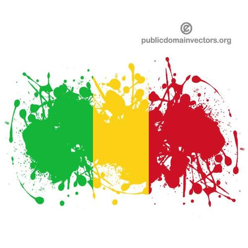 Hujan rintik-rintik tinta warna bendera Mali