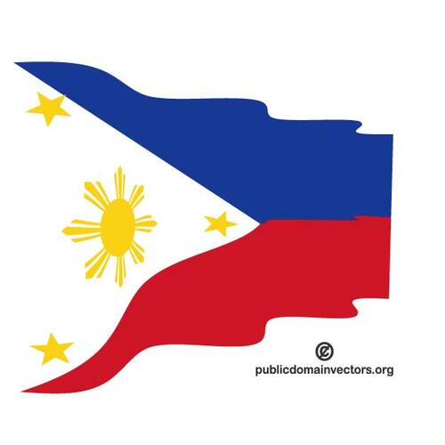 Ondulado bandeira das Filipinas
