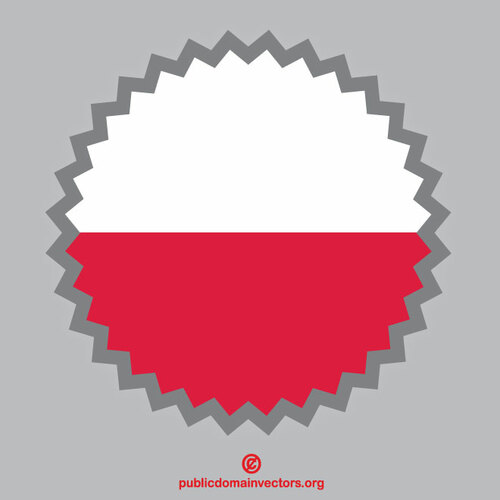 דגל פולין מדבקה עגולה