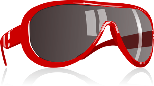 Photorelistic vector afbeelding van zonnebril met rood kader