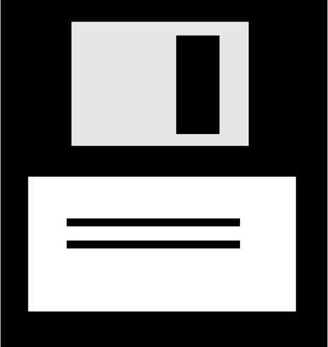 גרפיקה וקטורית של סמל דיסקט מחשב בשחור-לבן