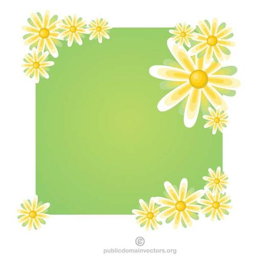Vihreä kukka-banneri