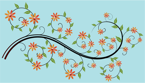 Illustration vectorielle branche fleurie