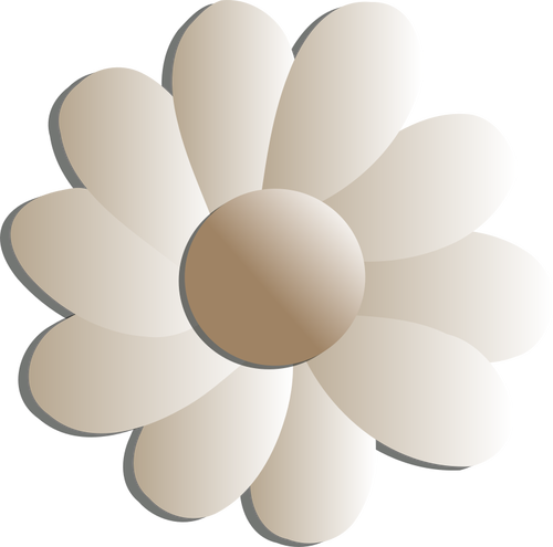 Clip-art vector de flor em tons pálidos de marrom