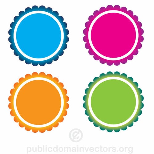 Gekleurde stickers en labels