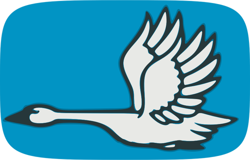 Bild von fliegenden Schwan auf blauem Hintergrund