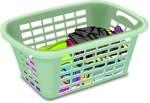 Basket with dirty laundry vector clip art