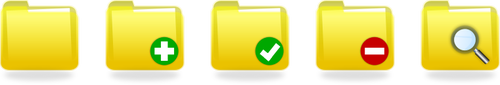 Dessin de sélection des icônes de dossier jaunes vectoriel