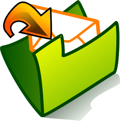Vektor-Illustration von eingehenden E-mail-Ordner-Symbol