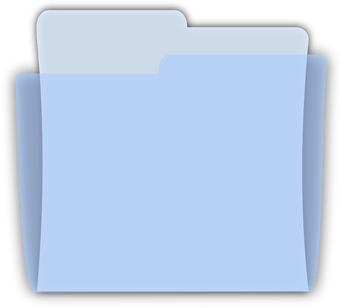 Vektorové ilustrace modré plastové dokumentu pořadače