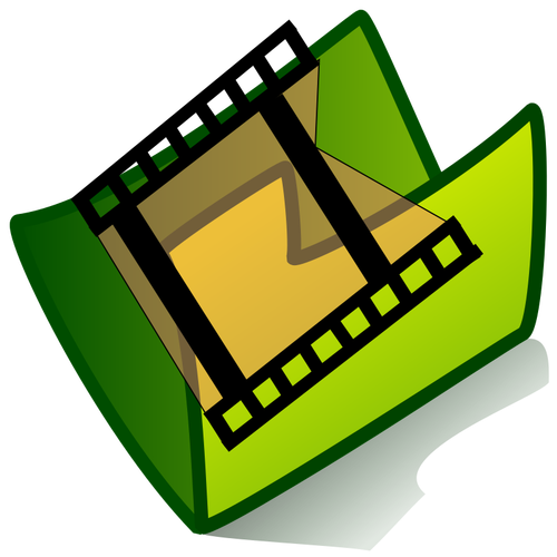 Vector graphics of video green folder icon
