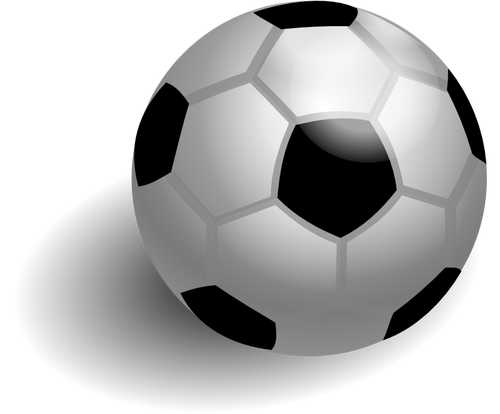 Balón de fútbol con dibujo vectorial de sombra