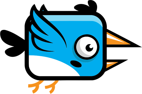Ilustrasi burung biru dengan paruh besar