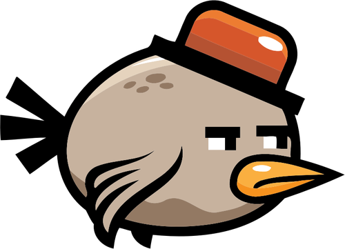 Trauriger Vogel mit Hut