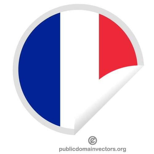 Круглая наклейка с флаг Франции