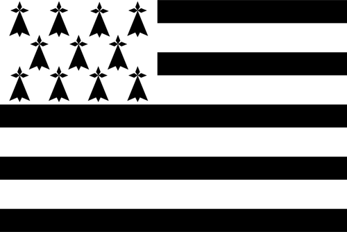 Brittany क्षेत्र ध्वज ड्राइंग वेक्टर