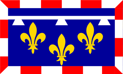 Флаг региона центр-Валь де Луар векторной графики