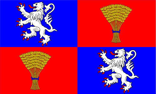 Gascony क्षेत्र ध्वज चित्रण वेक्टर