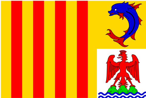 Флаг региона Прованс-Альпы-Лазурный векторной графики