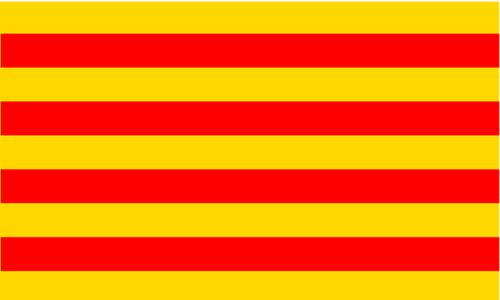 Roussillon क्षेत्र ध्वज ड्राइंग वेक्टर