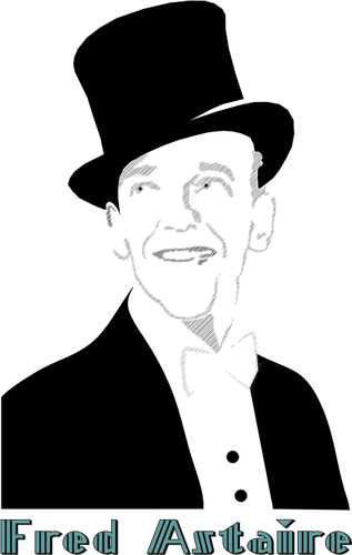 Vector de desen de portretul lui Fred Astaire