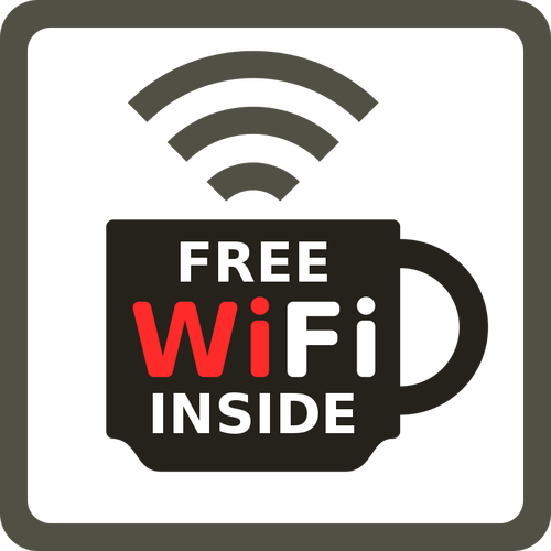 Wi-Fi gratuito dentro da imagem do vetor de etiqueta