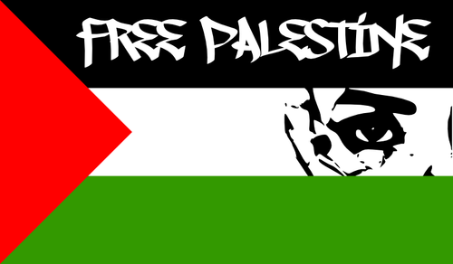 自由巴勒斯坦的旗帜矢量图像