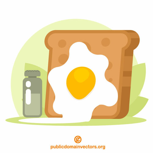 ביצה מטוגנת ופרוסת לחם
