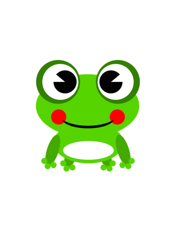 밝은 녹색 행복 개구리의 드로잉 벡터