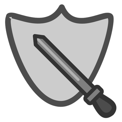 Sword and shield clip art icon