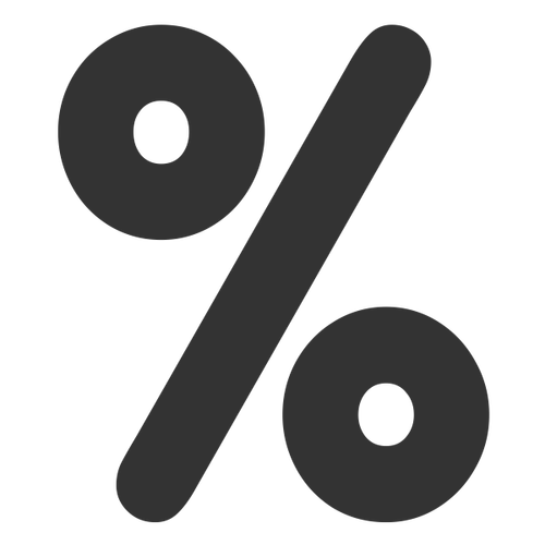 Image clipart de l’icône pourcentage
