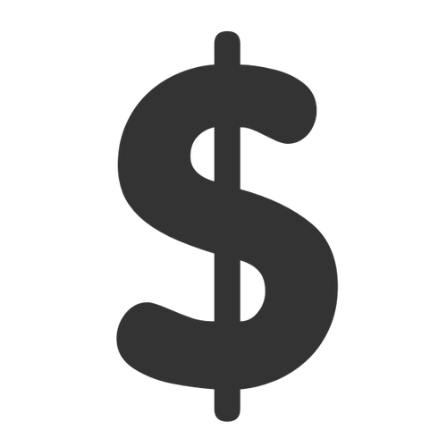 Symbol dolaru s ikonou peněz