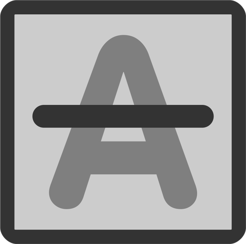 Letter A with strike through vector image