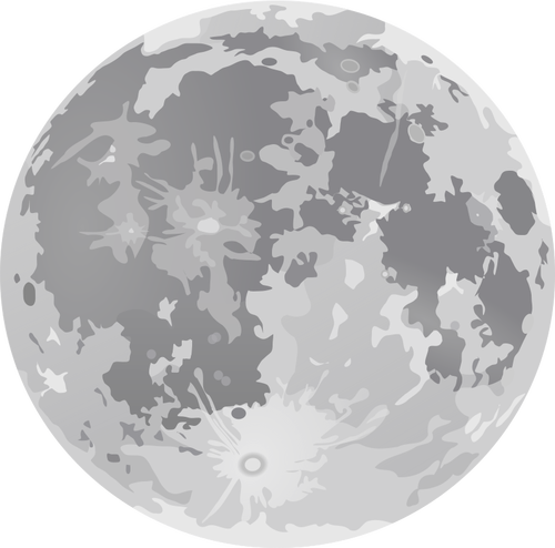 ירח מלא בגווני אפור ציור