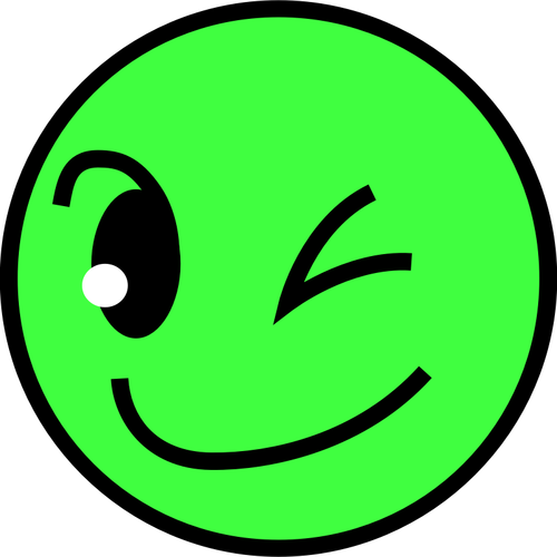 Yeşil gülümseyen yüzü vektör çizim