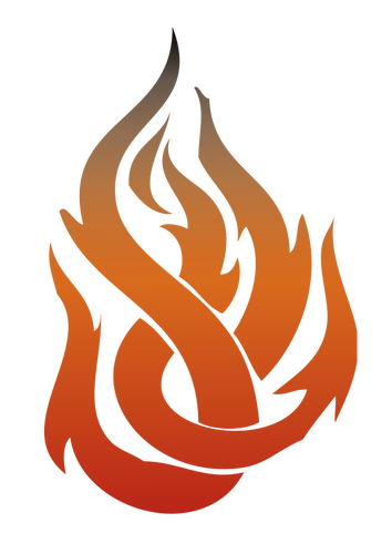 Vektorgrafikk utklipp av brann flamme i oransje