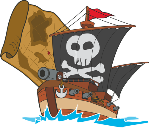 Navio de pirata dos desenhos animados