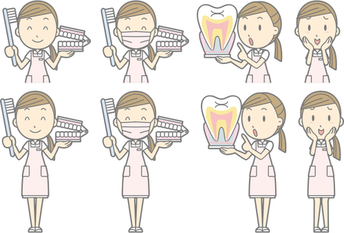Caricatura de instructor de higiene dental