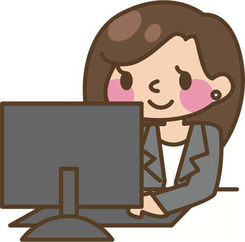 女性コンピューター ユーザー ベクトル画像