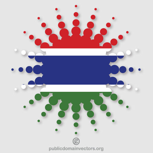 Gambia flagg halftone design