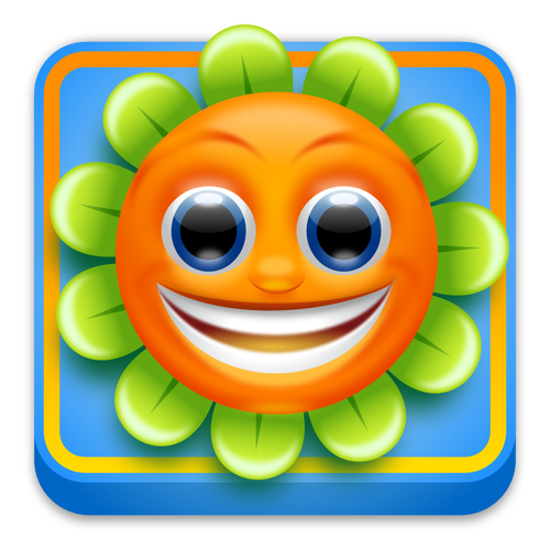 Fericit floarea soarelui app icoana de desen vector