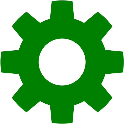Groene "instellingen"-icoon