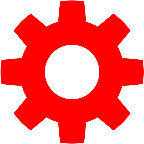 Значок шестеренки красный