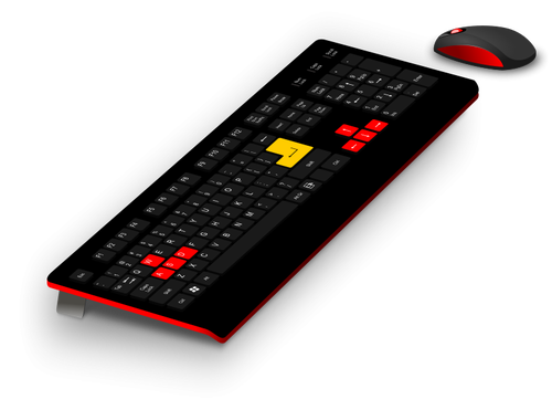 لوحة مفاتيح الألعاب العامة وصورة متجهة للماوس