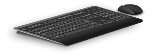コンピューターのキーボードとマウスのベクトル描画