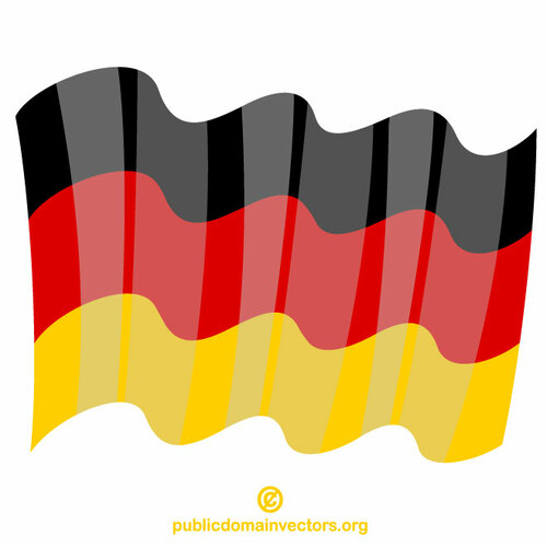 जर्मनी का झंडा लहराते हुए