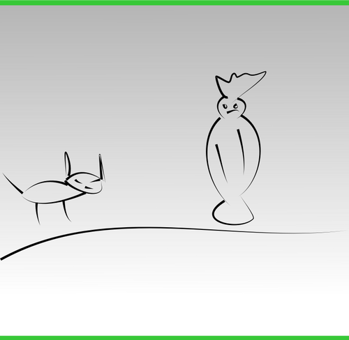 Duch a kočka vektorové kreslení